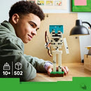 Lego Minecraft Skeleton Figure with Diamond Helmet and Bow