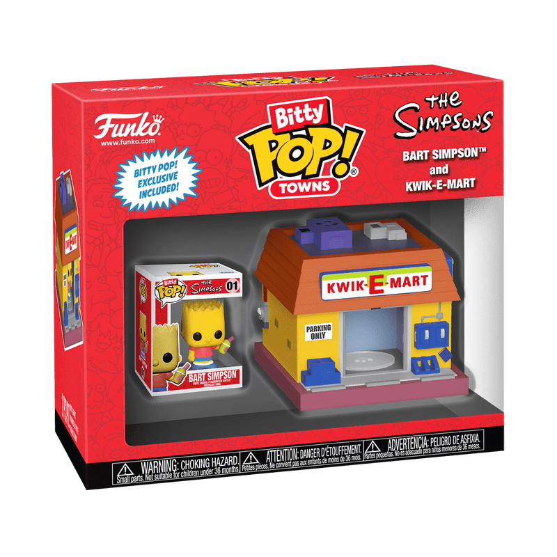 Bitty pop towns Bart simpson and kwik e mart