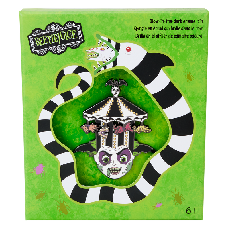 LOUNGEFLY
CAROUSEL HAT SLIDING 3" COLLECTOR BOX PIN - BEETLEJUICE