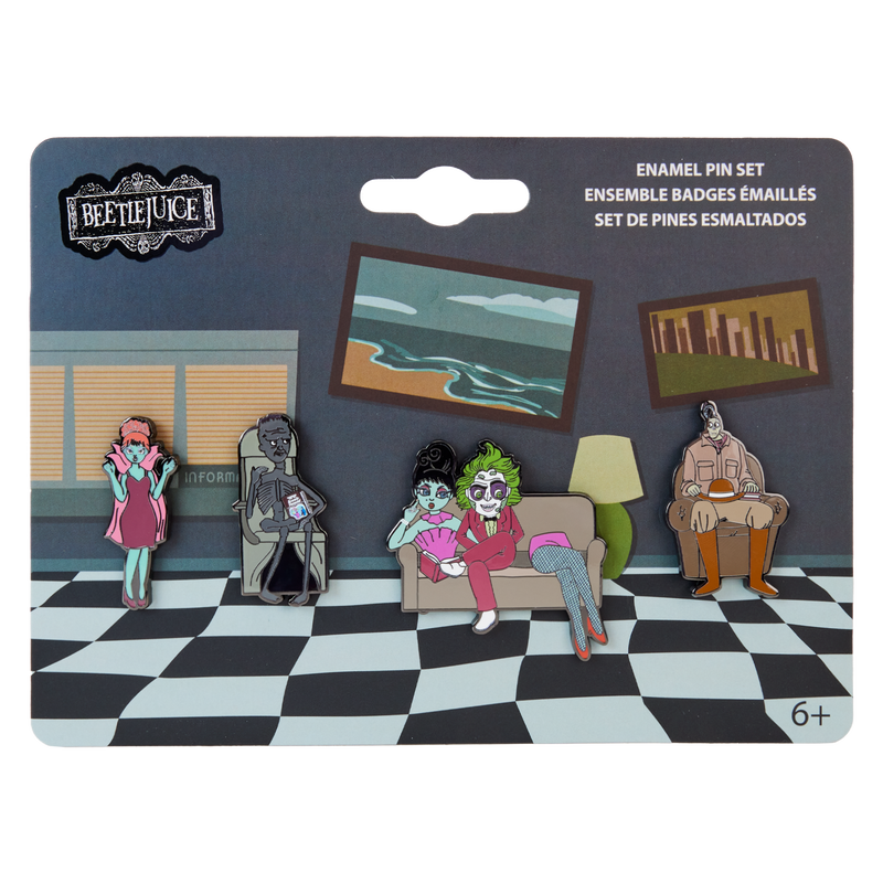 LOUNGEFLY
WAITING ROOM 4 PIECE PIN SET - BEETLEJUICE