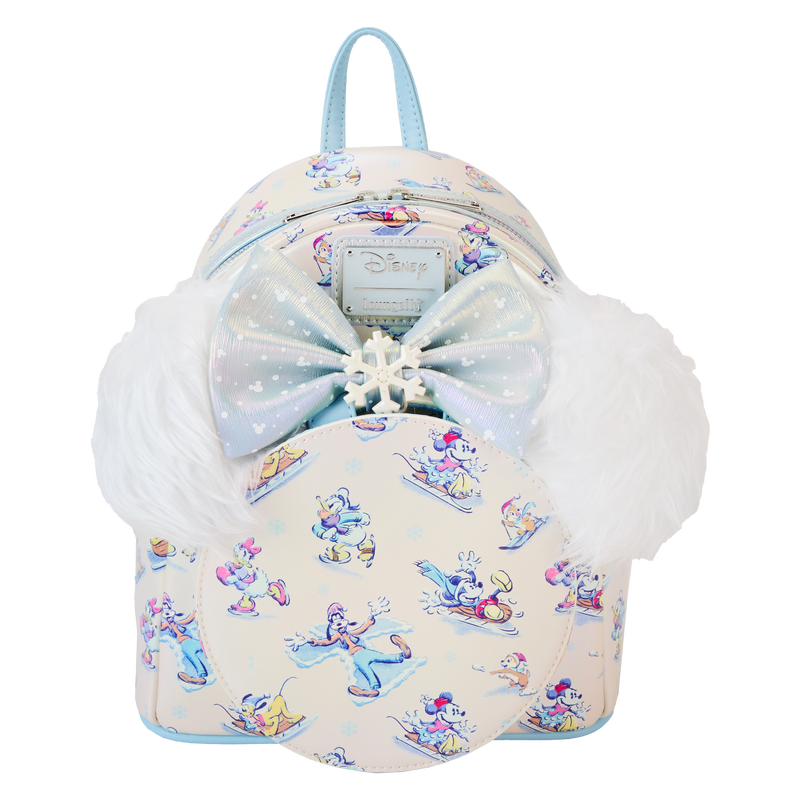 Loungefly:
Disney Mickey and Friends Winter Wonderland AOP Mini Backpack with Headband