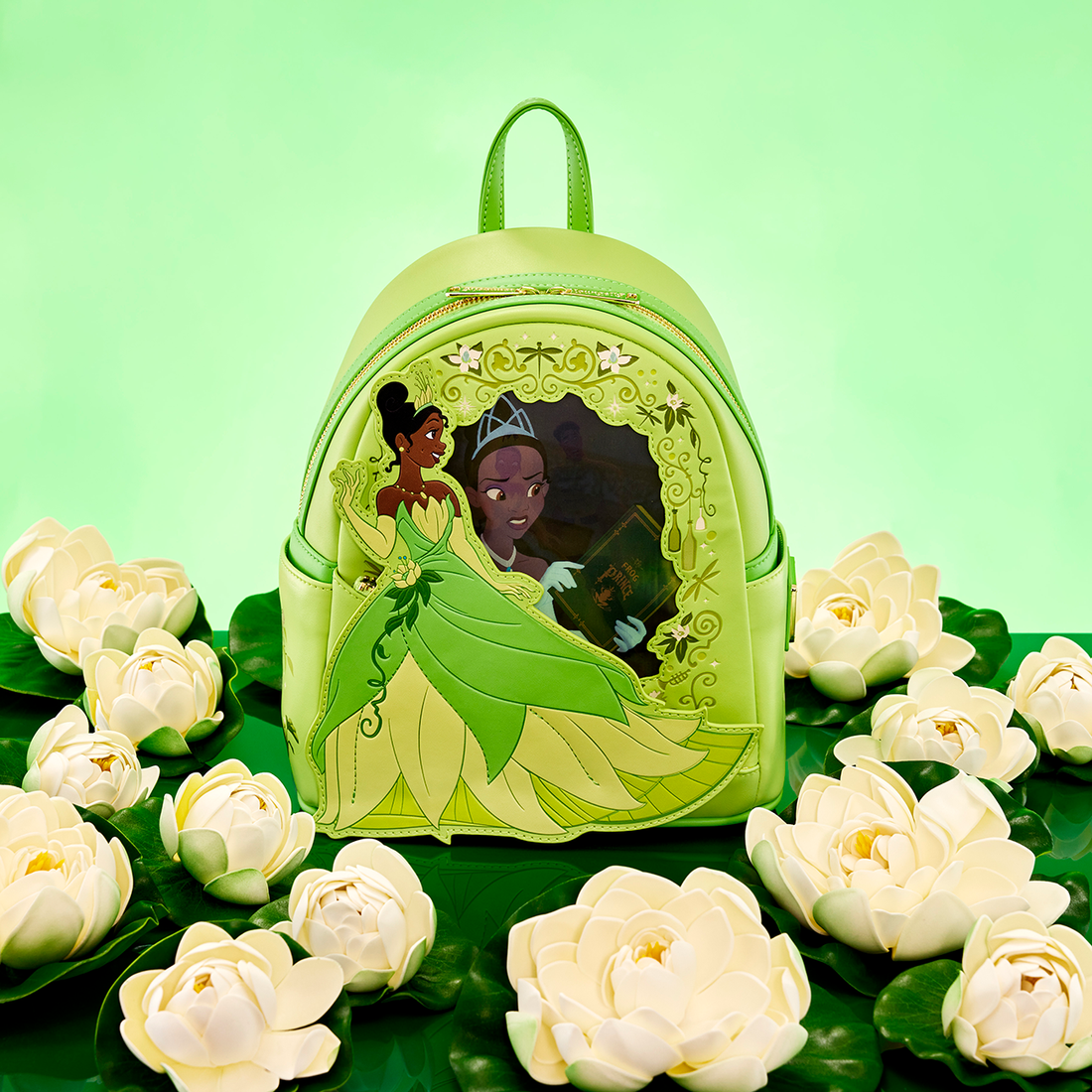 Princess and the purchases Frog Tiana Cosplay Loungefly Mini Backpack and Wallet