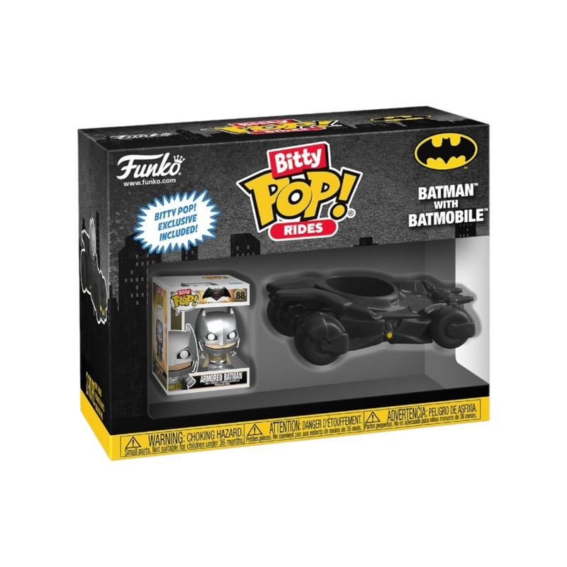 Bitty pop rides Batman and batmobile