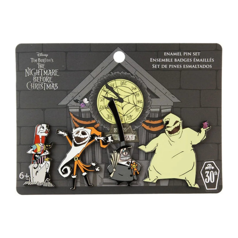 The Nightmare Before Christmas Loungefly 4 Pack Pin Badge Set