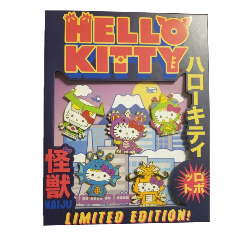 Hello Kitty Kaiju SDCC 2020 Loungefly Limited Edition 5 Piece Pin Badge Set
