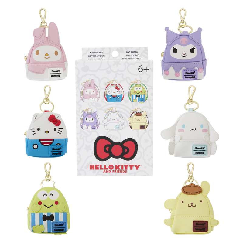 LOUNGEFLY
HELLO KITTY 50TH ANNIVERSARY MYSTERY BOX BACKPACK KEYCHAINS