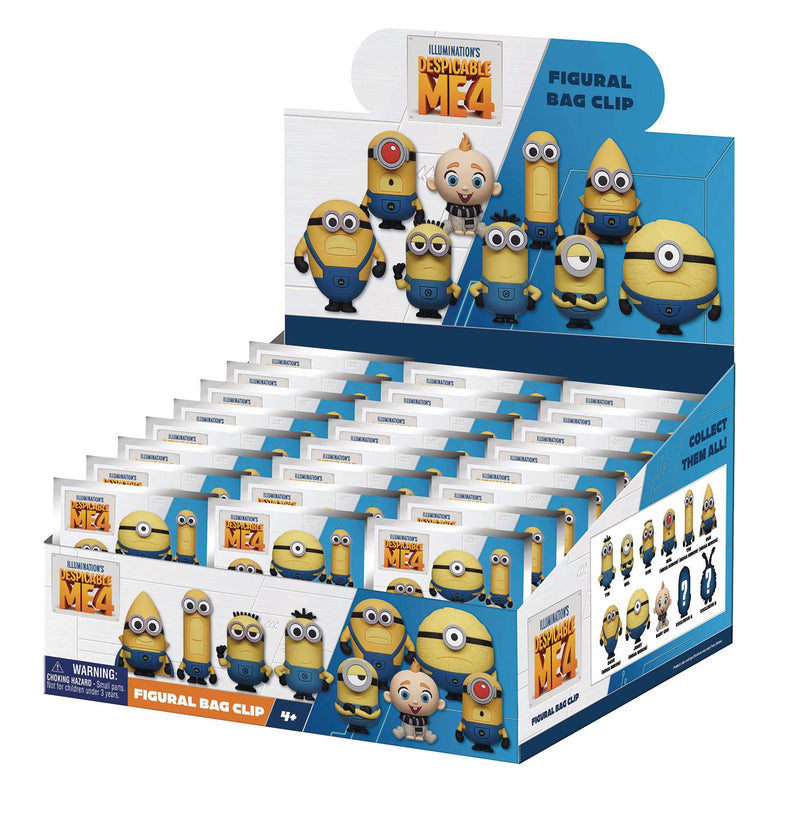 Despicable Me 4 minions figural bag keychain clips single