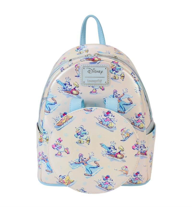 Loungefly:
Disney Mickey and Friends Winter Wonderland AOP Mini Backpack with Headband