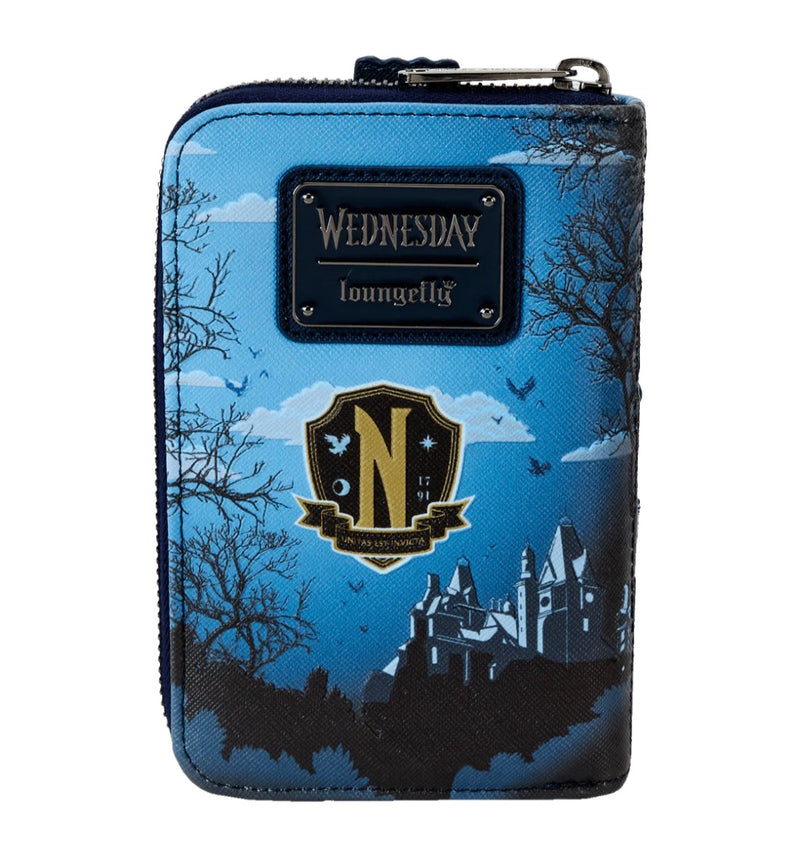 LOUNGEFLY
NEVERMORE CASTLE ZIP AROUND WALLET - WEDNESDAY