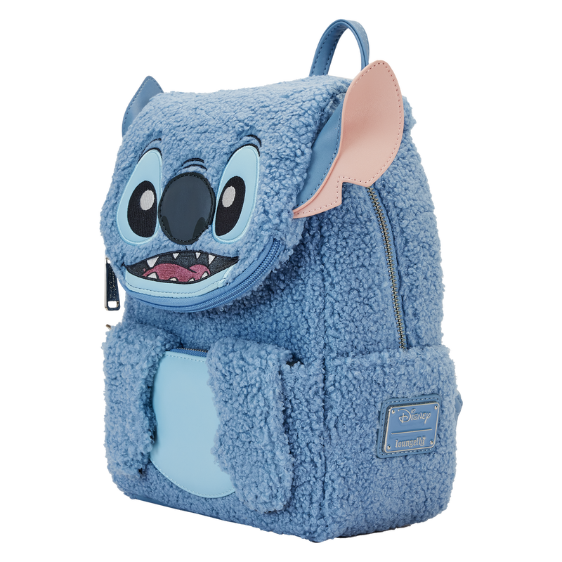 LOUNGEFLY STITCH PLUSH POCKET MINI BACKPACK DISNEY