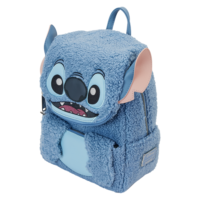 LOUNGEFLY STITCH PLUSH POCKET MINI BACKPACK DISNEY