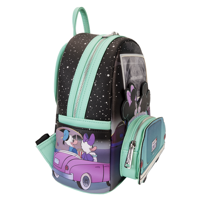LOUNGEFLY MICKEY AND MINNIE DATE NIGHT DRIVE IN MINI BACKPACK DISNEY