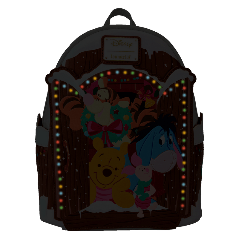 Loungefly Disney Winnie The Pooh Holiday Scene Pooh And Friends Mini Backpack