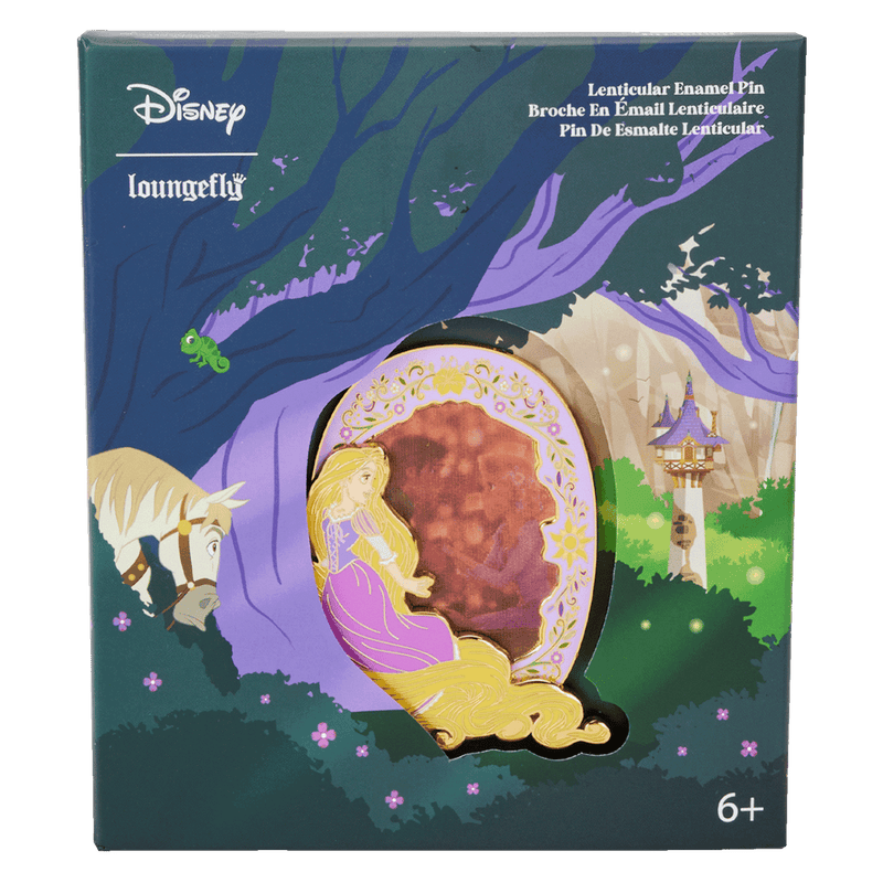 LOUNGEFLY
RAPUNZEL LENTINCULAR 3" COLLECTOR BOX PIN - DISNEY