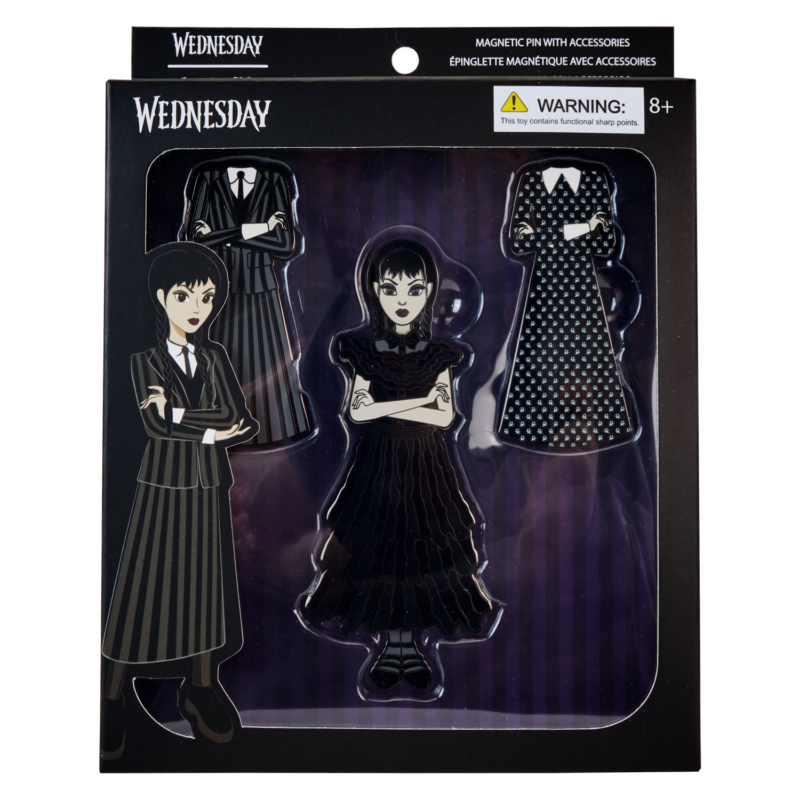 LOUNGEFLY
WEDNESDAY ADDAMS PAPER DOLL PIN