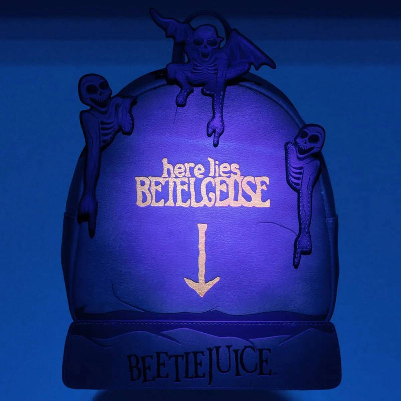 Beetlejuice Tombstone Loungefly Glow In The Dark Mini Backpack