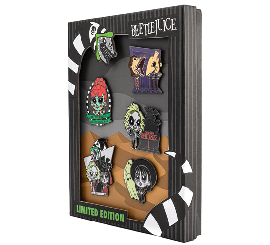 Beetlejuice SDCC 2020 Loungefly Limited Edition 5 Piece Pin Set