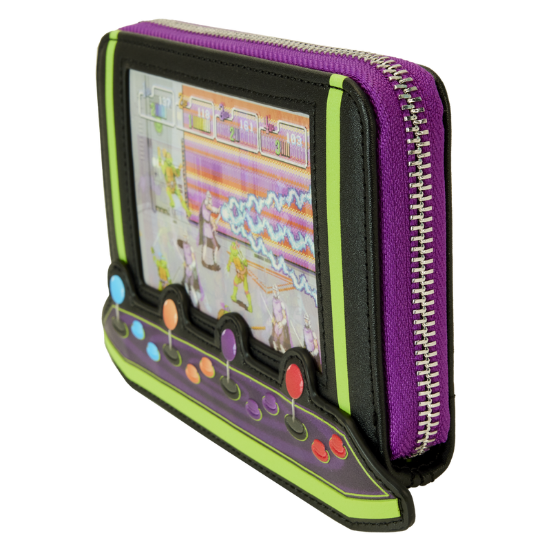 LOUNGEFLY
TEENAGE MUTANT NINJA TURTLES 40TH ANNIVERSARY VINTAGE ARCADE ZIP AROUND WALLET