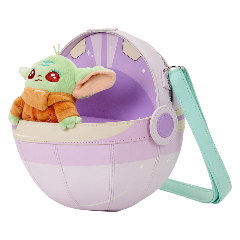Grogu in pod  from the mandalorian loungefly brossbody bag