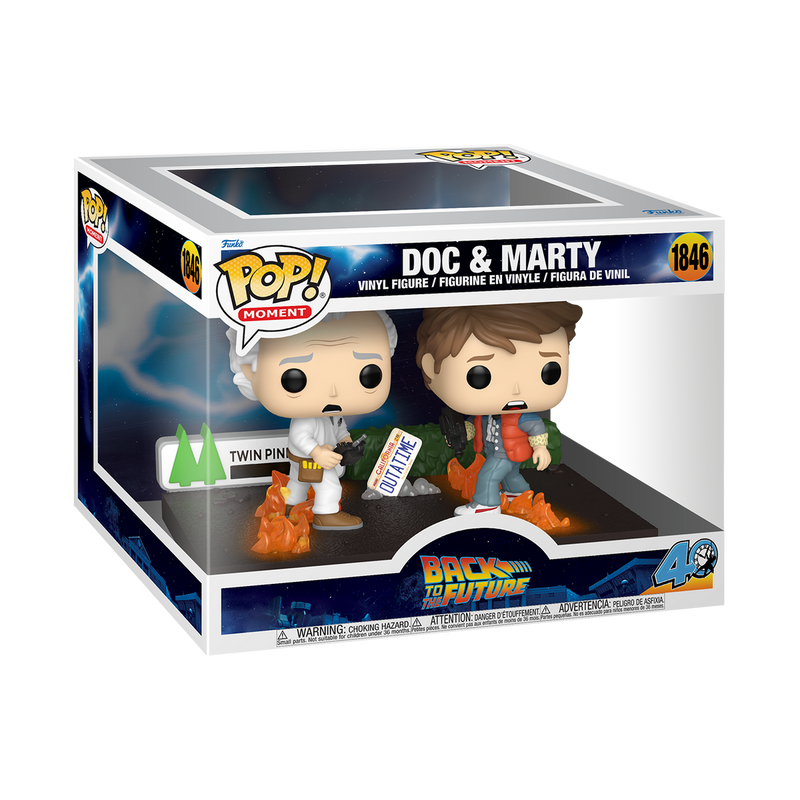 Marty and Doc back to the future pop moment