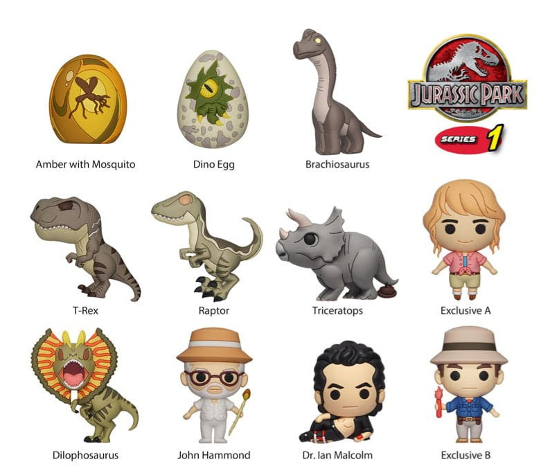 Jurassic park bag clip keychain single blind pack