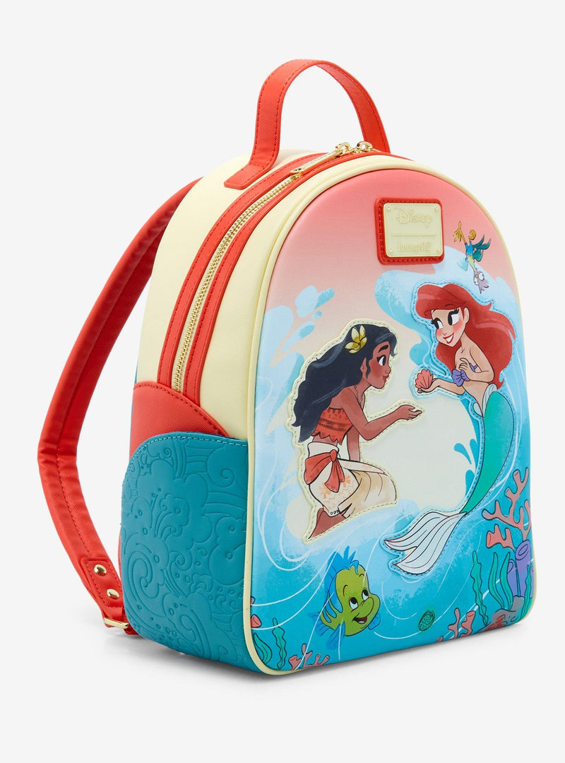 Loungefly Disney Princess Moana & Ariel Mini Backpack. EMEA EXCLUSIVE to Geek Garage in stock.