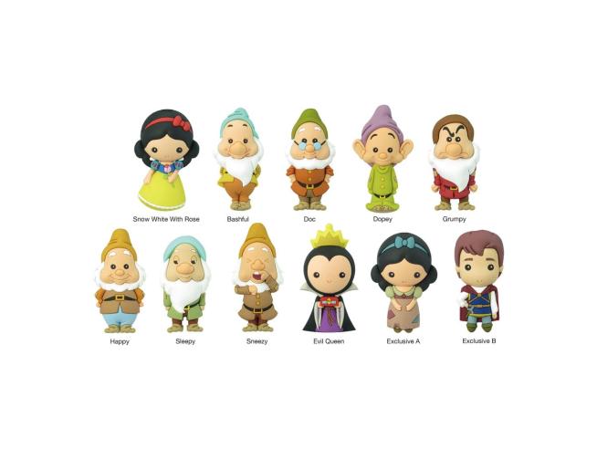 Snow white bag clip keychain single blind pack