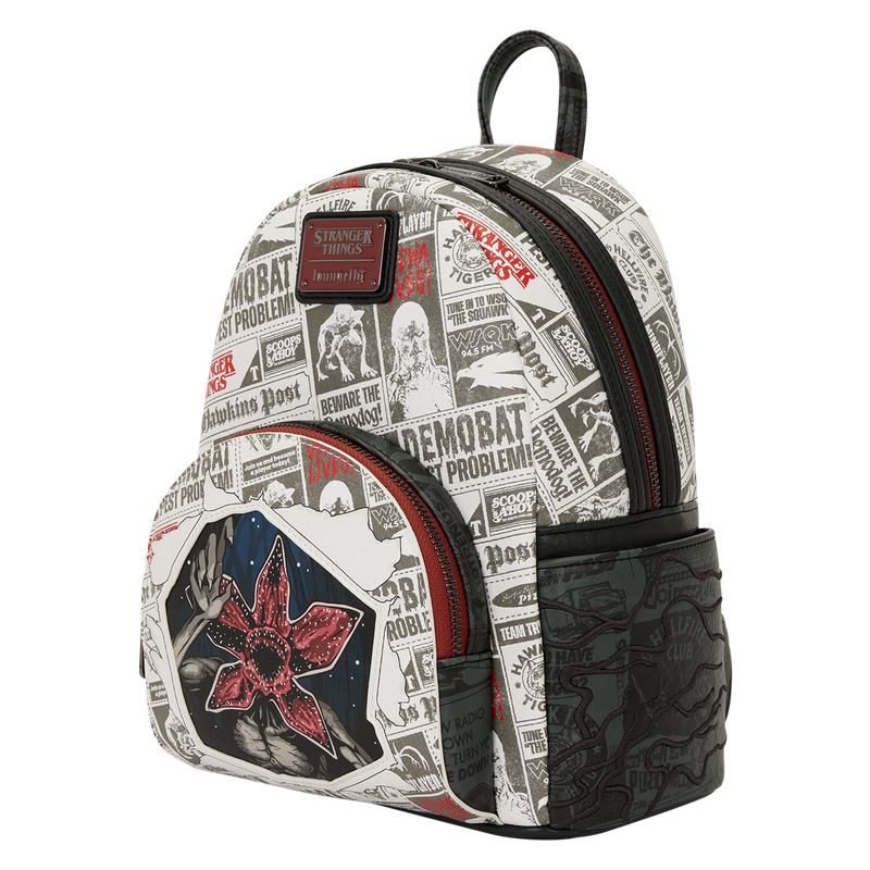 Stranger things newspaper demorgogon Club loungefly mini backpack in stock