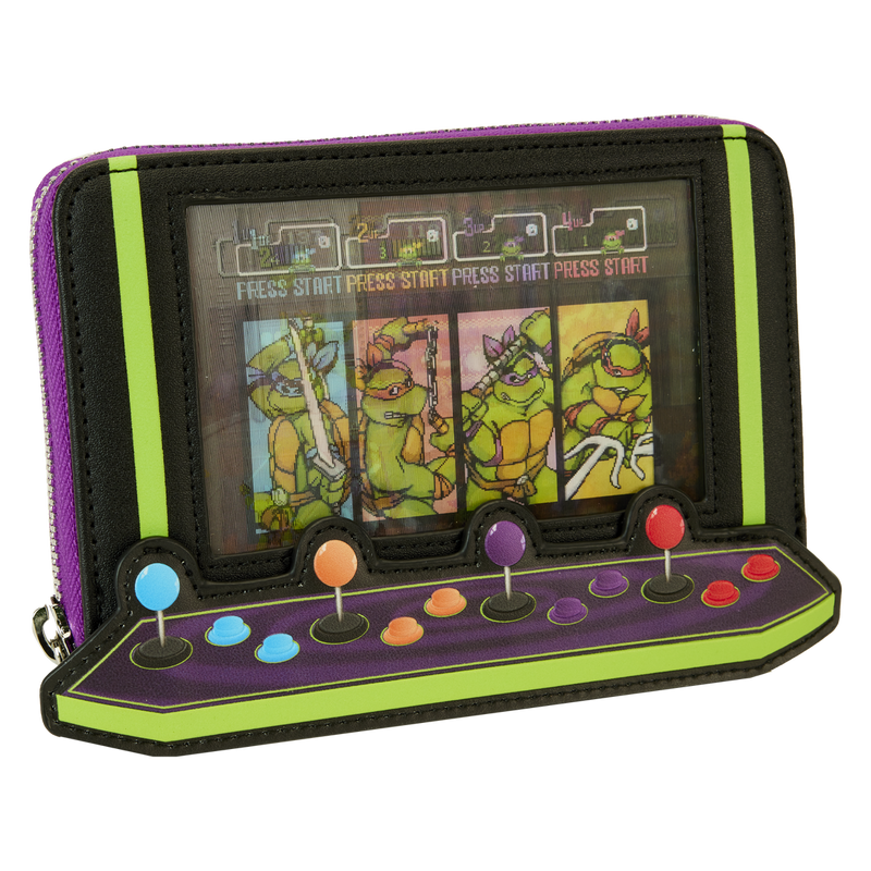 LOUNGEFLY
TEENAGE MUTANT NINJA TURTLES 40TH ANNIVERSARY VINTAGE ARCADE ZIP AROUND WALLET