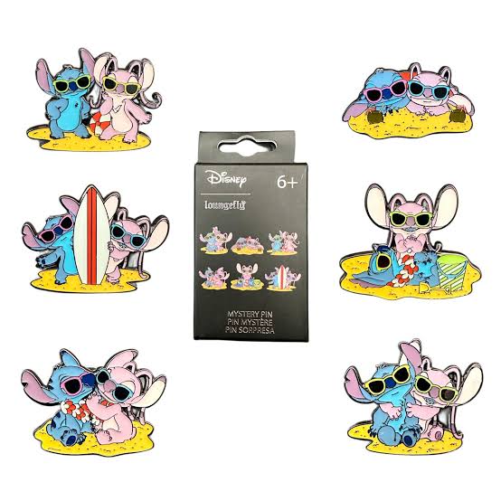 Stitch and Angel Beach Disney Loungefly Blind Box Mystery Pin