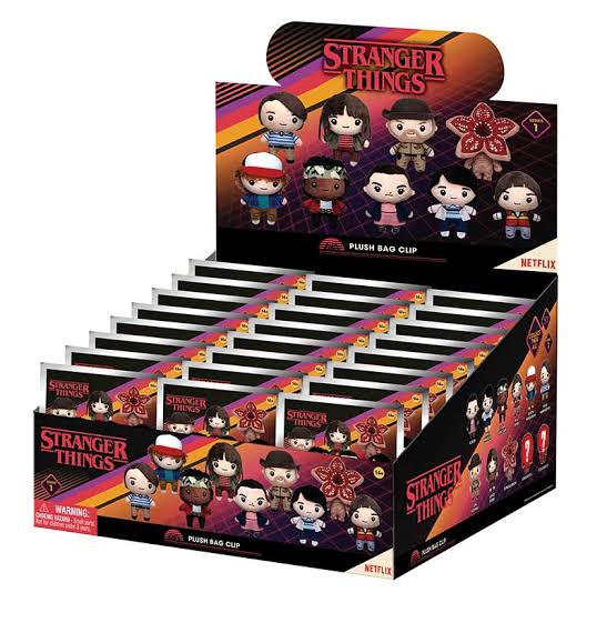 Stranger things plush type monogram bag clip, 1 single unit supplied in blind pack.