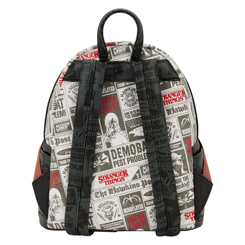 Stranger things newspaper demorgogon Club loungefly mini backpack in stock