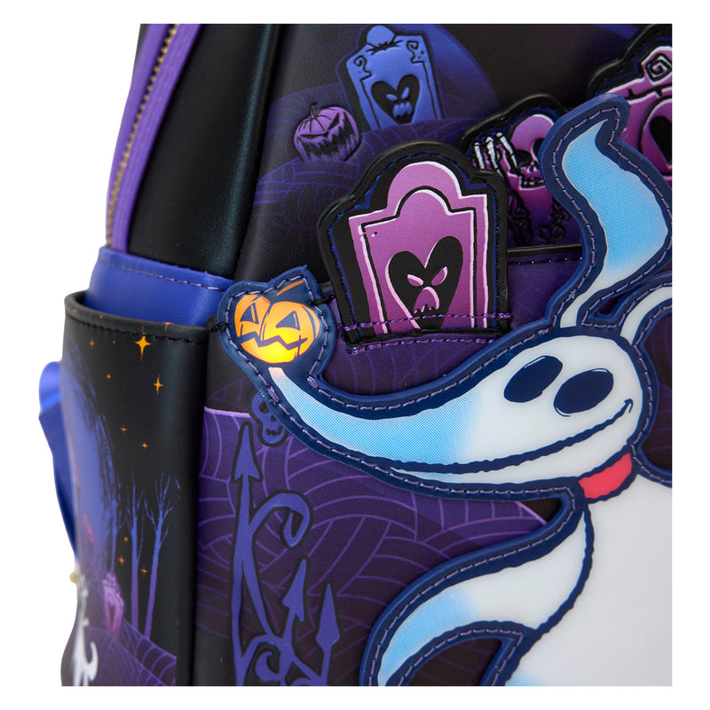 Zero nightmare before Christmas loungefly mini backpack nose lights up, in stock