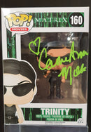 Carrie Anne Moss Signed Matrix Trinity Funko Pop Genuine